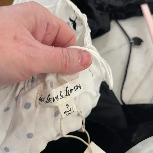 NWT For Love And Lemons Black and White Mini Dress “Snow White dress” - Picture 11 of 13